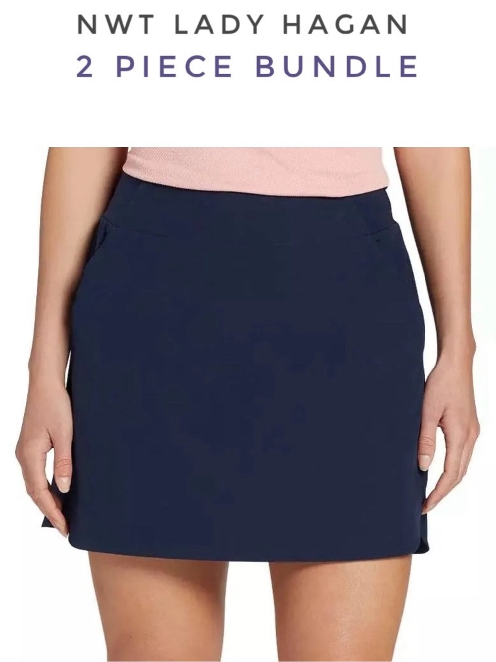 New Set of Two Lady Hagan Moisture Wicking Blue Skort Shorts Bundle